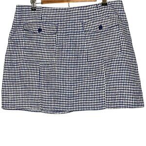 Reformation Vera Linen Blue/White Gingham Mini Skirt Size 12